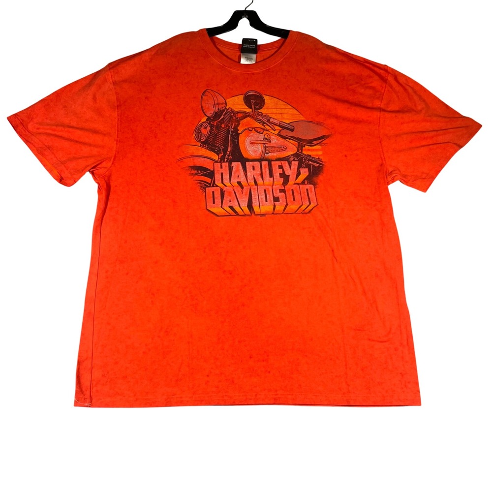 Harley Davidson Bruce Rossmeyer Daytona Beach Orange Graphic‎ T-Shirt Mens 3XL